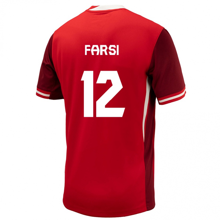 キッズフットボールカナダモハメド・ファルシ#12赤ホームシャツ24-26ジャージーユニフォーム