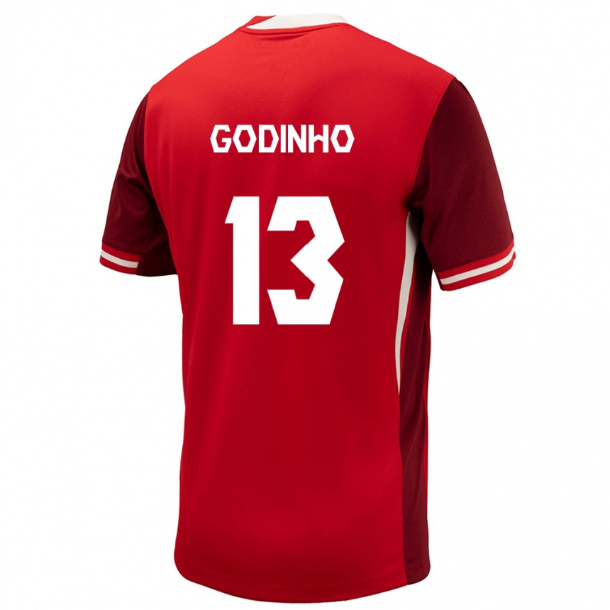 キッズフットボールカナダマーカス・ゴディーニョ#13赤ホームシャツ24-26ジャージーユニフォーム