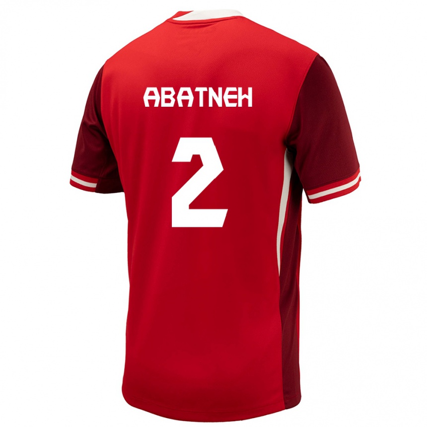 キッズフットボールカナダノア・アバトネ#2赤ホームシャツ24-26ジャージーユニフォーム