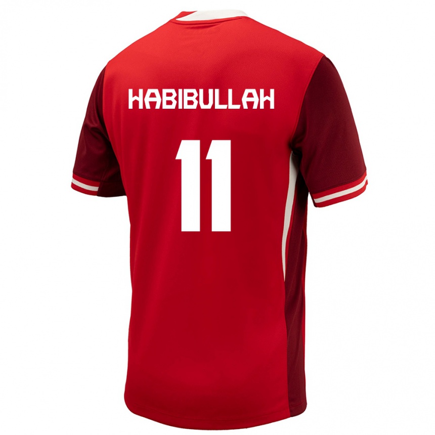 キッズフットボールカナダカムロン・ハビブラ#11赤ホームシャツ24-26ジャージーユニフォーム
