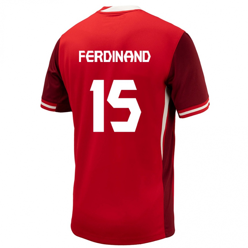 キッズフットボールカナダキースン・フェルディナンド#15赤ホームシャツ24-26ジャージーユニフォーム