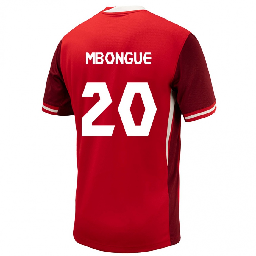 キッズフットボールカナダヒューゴ・ムボンゲ#20赤ホームシャツ24-26ジャージーユニフォーム