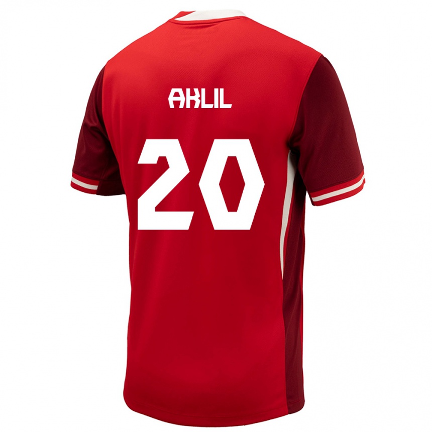 キッズフットボールカナダLino Aklil#20赤ホームシャツ24-26ジャージーユニフォーム