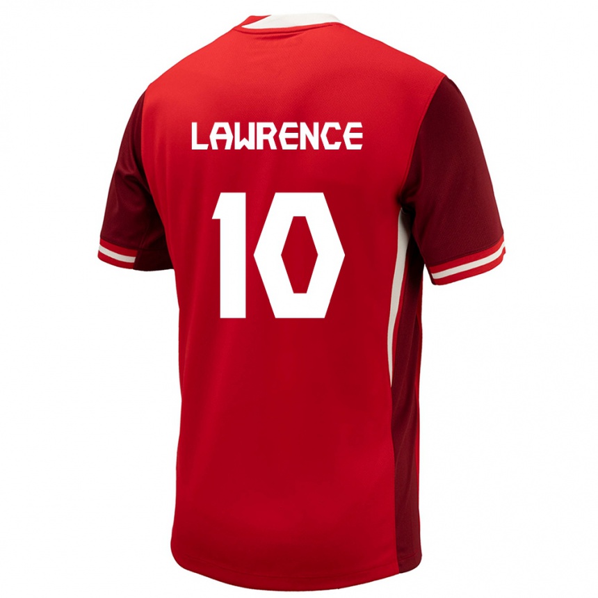 キッズフットボールカナダアシュリー・ローレンス#10赤ホームシャツ24-26ジャージーユニフォーム