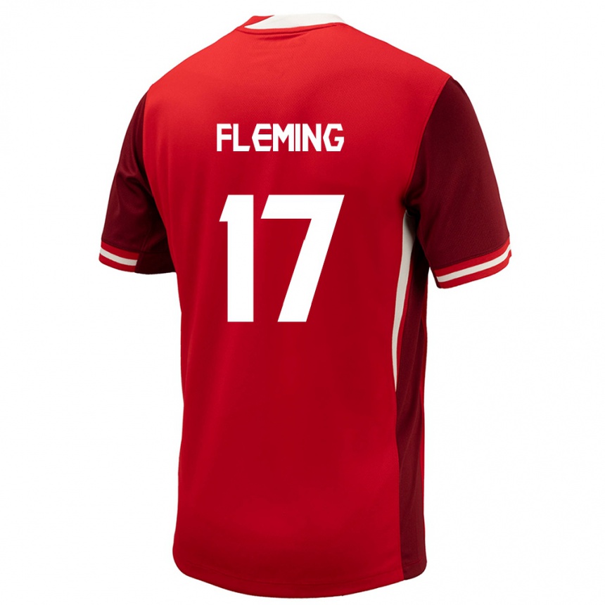 キッズフットボールカナダジェシー・フレミング#17赤ホームシャツ24-26ジャージーユニフォーム