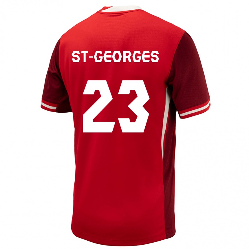 キッズフットボールカナダビアンカ・セント・ジョージズ#23赤ホームシャツ24-26ジャージーユニフォーム