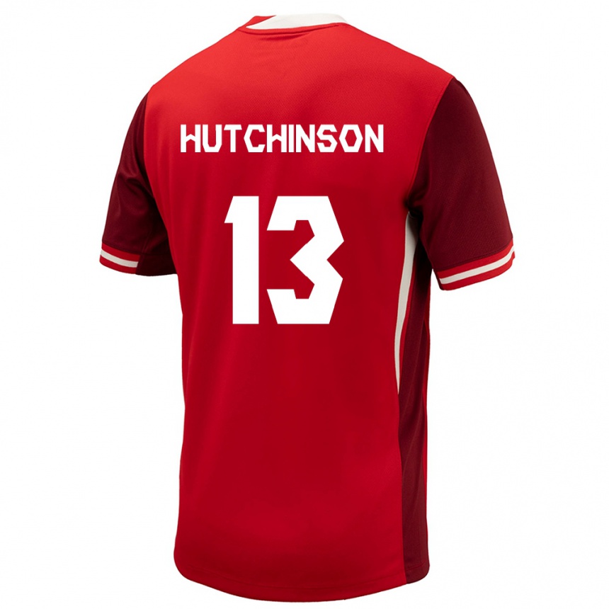 キッズフットボールカナダアティバ・ハッチンソン#13赤ホームシャツ24-26ジャージーユニフォーム