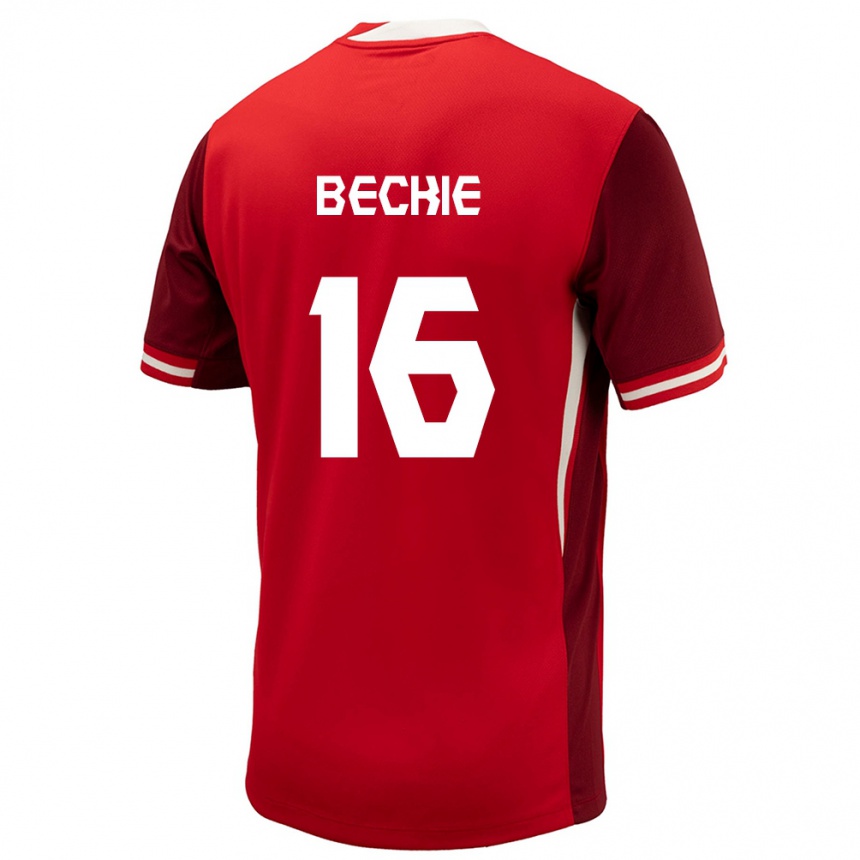 キッズフットボールカナダジャニン・ベッキー#16赤ホームシャツ24-26ジャージーユニフォーム