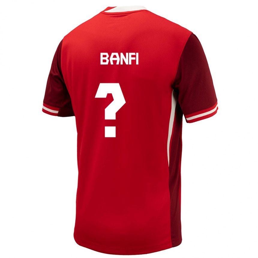キッズフットボールカナダサミュエル・バンフィ#0赤ホームシャツ24-26ジャージーユニフォーム