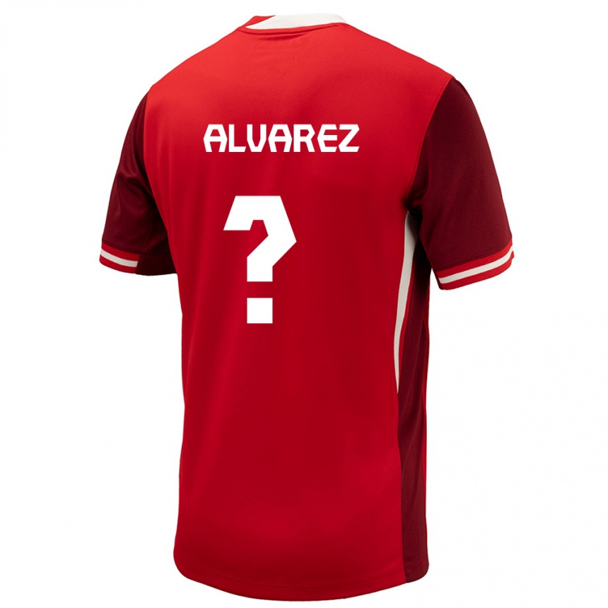 キッズフットボールカナダヨルダン・アルバレス#0赤ホームシャツ24-26ジャージーユニフォーム