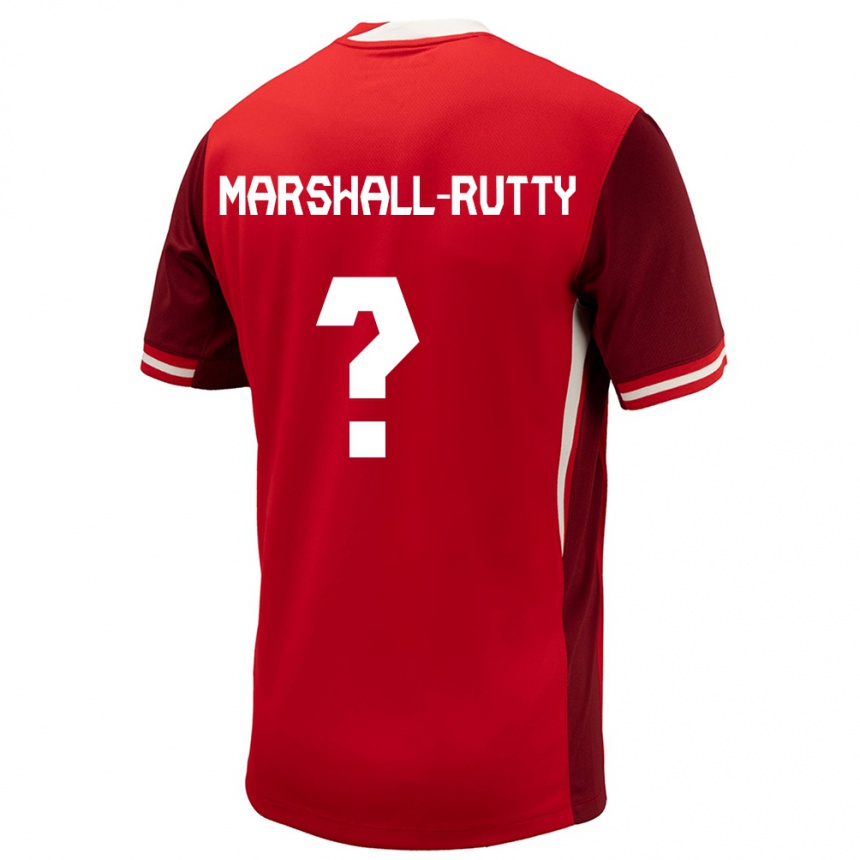 キッズフットボールカナダジャーキール・マーシャル・ルティ#0赤ホームシャツ24-26ジャージーユニフォーム