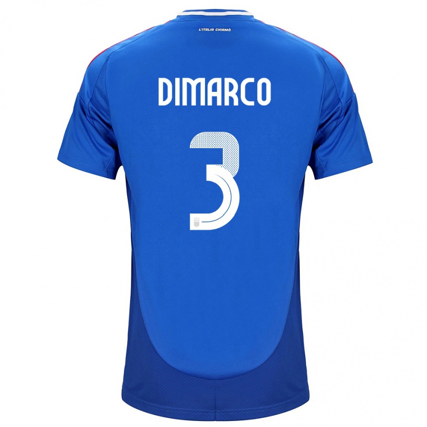 キッズフットボールイタリアフェデリコ・ディマルコ#3青ホームシャツ24-26ジャージーユニフォーム