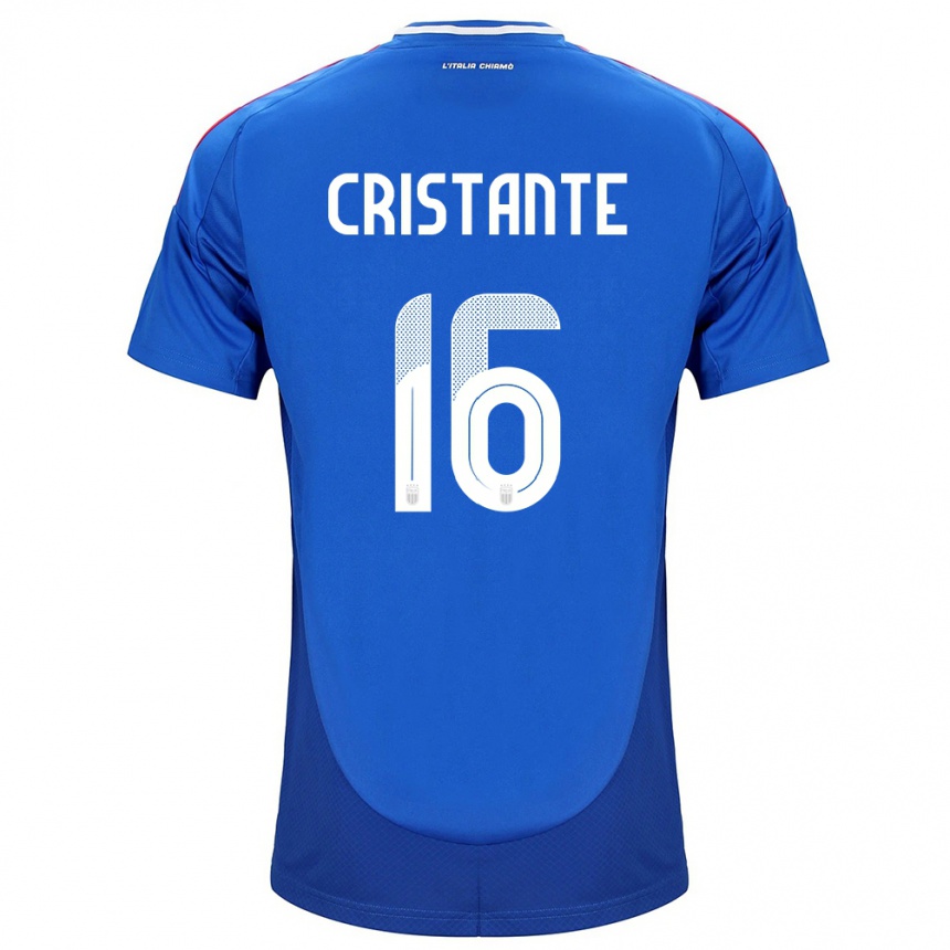キッズフットボールイタリアブライアン・クリスタンテ#16青ホームシャツ24-26ジャージーユニフォーム