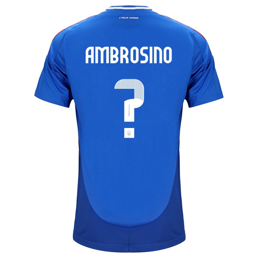 キッズフットボールイタリアジュゼッペ・アンブロジーノ#0青ホームシャツ24-26ジャージーユニフォーム