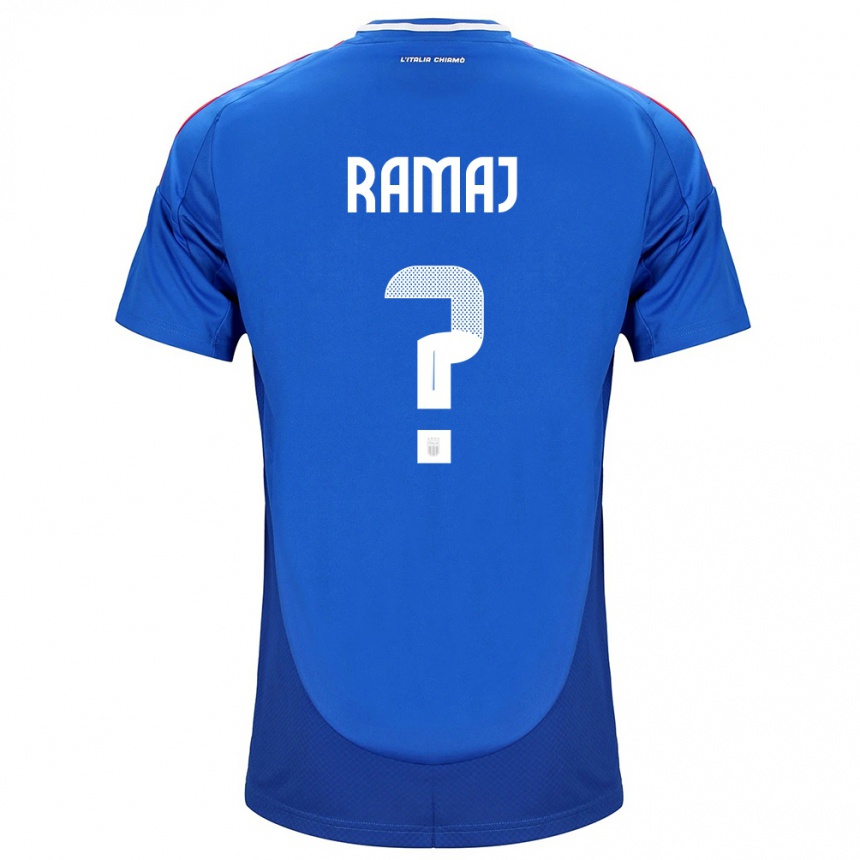 キッズフットボールイタリアGabriel Ramaj#0青ホームシャツ24-26ジャージーユニフォーム