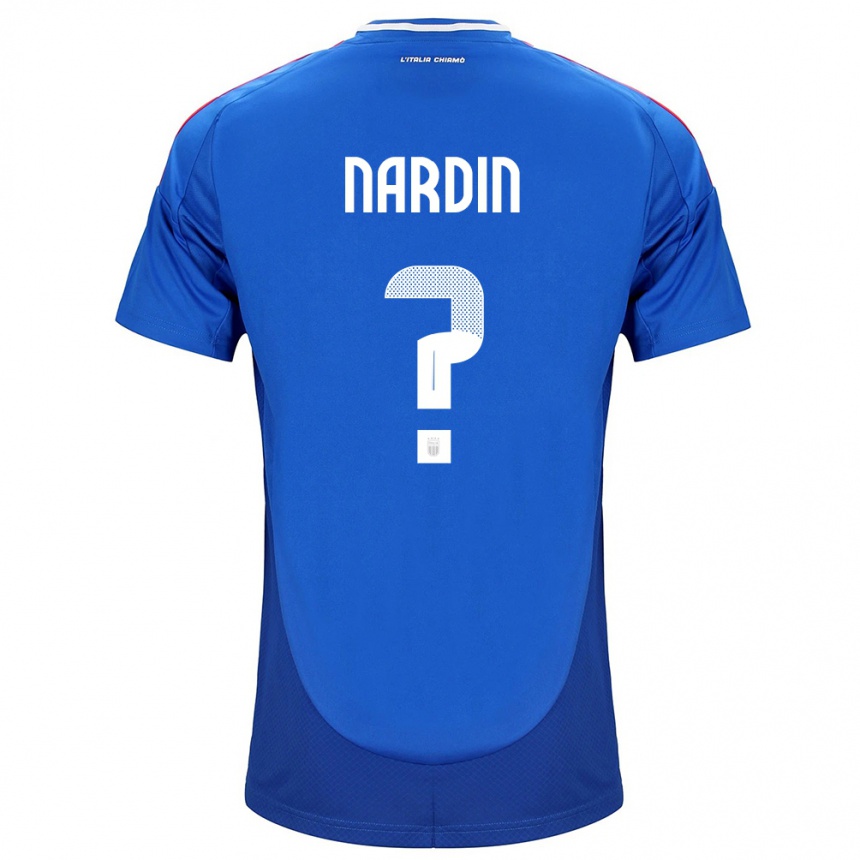 キッズフットボールイタリアFederico Nardin#0青ホームシャツ24-26ジャージーユニフォーム