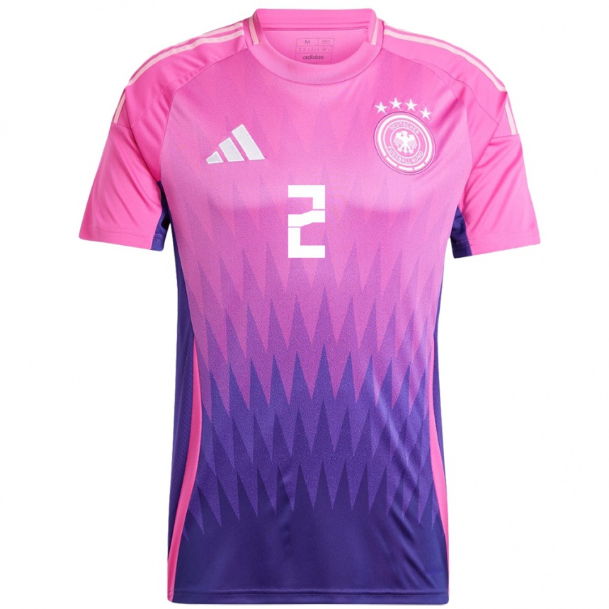 キッズフットボールドイツキリアン・フィッシャー#2ピンクパープルアウェイシャツ24-26ジャージーユニフォーム