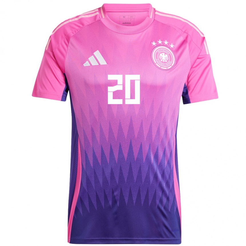 キッズフットボールドイツカリム・アデイェミ#20ピンクパープルアウェイシャツ24-26ジャージーユニフォーム