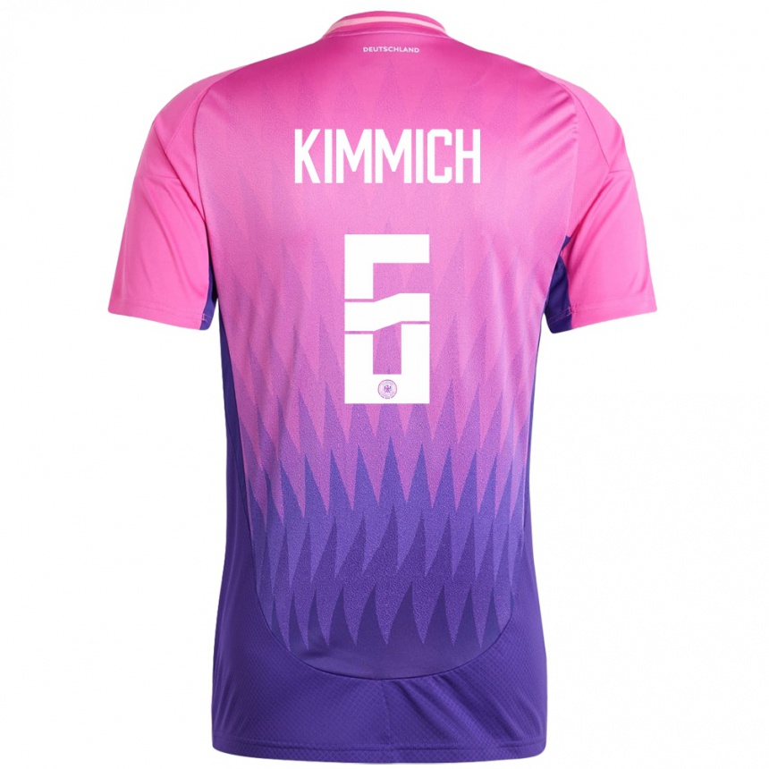 キッズフットボールドイツヨシュア・キミッヒ#6ピンクパープルアウェイシャツ24-26ジャージーユニフォーム