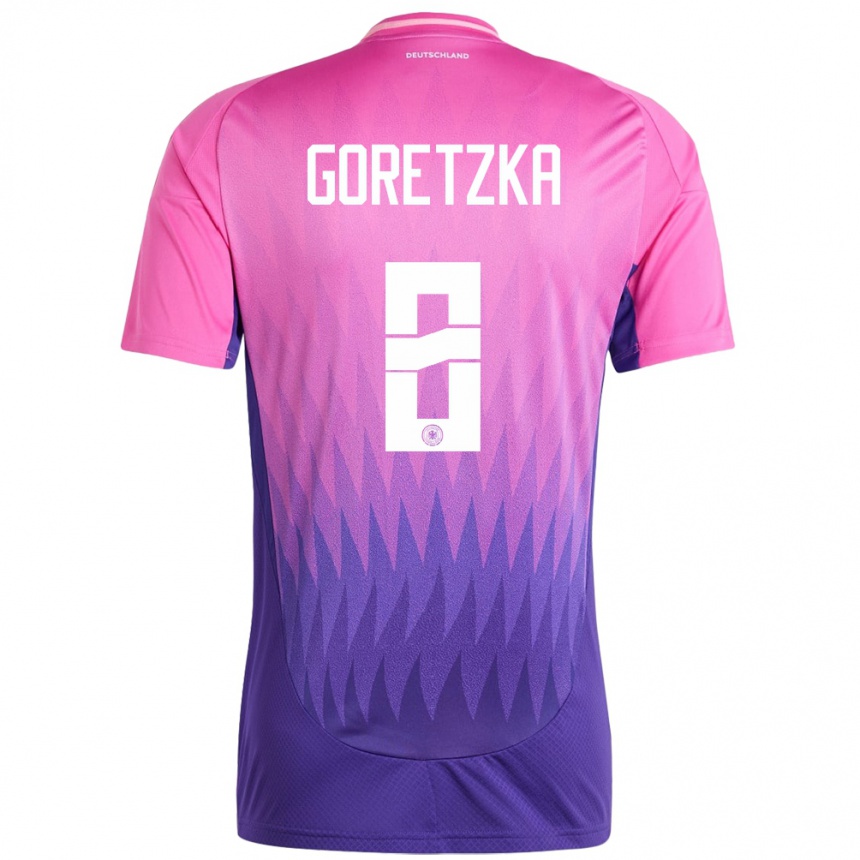 キッズフットボールドイツレオン・ゴレツカ#8ピンクパープルアウェイシャツ24-26ジャージーユニフォーム