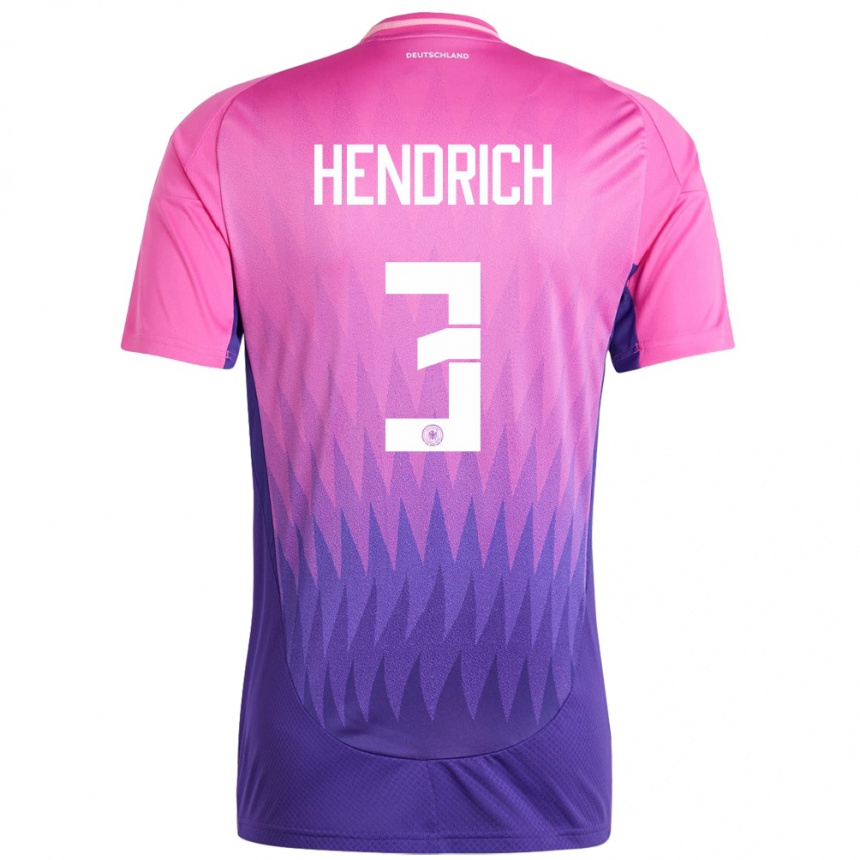 キッズフットボールドイツキャスリン・ヘンドリッヒ#3ピンクパープルアウェイシャツ24-26ジャージーユニフォーム