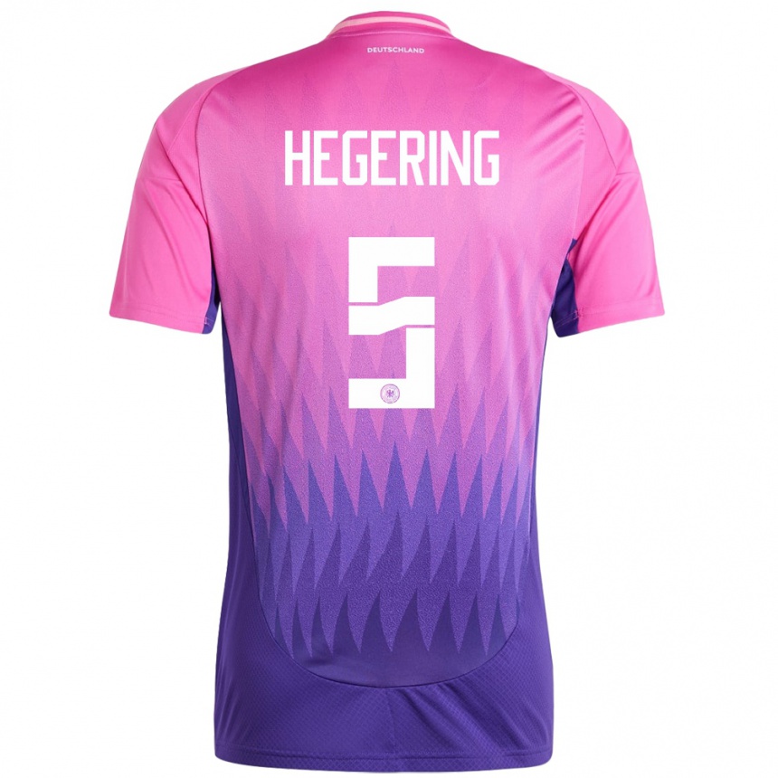 キッズフットボールドイツマリーナ・ヘゲリング#5ピンクパープルアウェイシャツ24-26ジャージーユニフォーム
