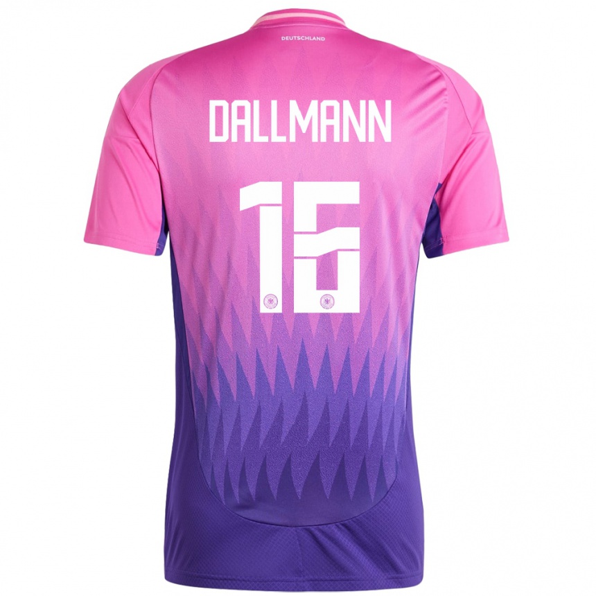 キッズフットボールドイツリンダ・ダルマン#16ピンクパープルアウェイシャツ24-26ジャージーユニフォーム