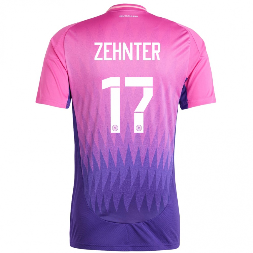 キッズフットボールドイツアーロン・ツェーンター#17ピンクパープルアウェイシャツ24-26ジャージーユニフォーム