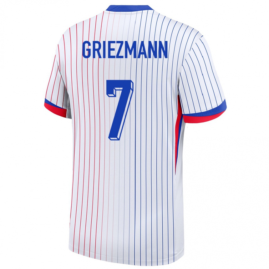 キッズフットボールフランスアントワーヌ・グリーズマン#7白アウェイシャツ24-26ジャージーユニフォーム