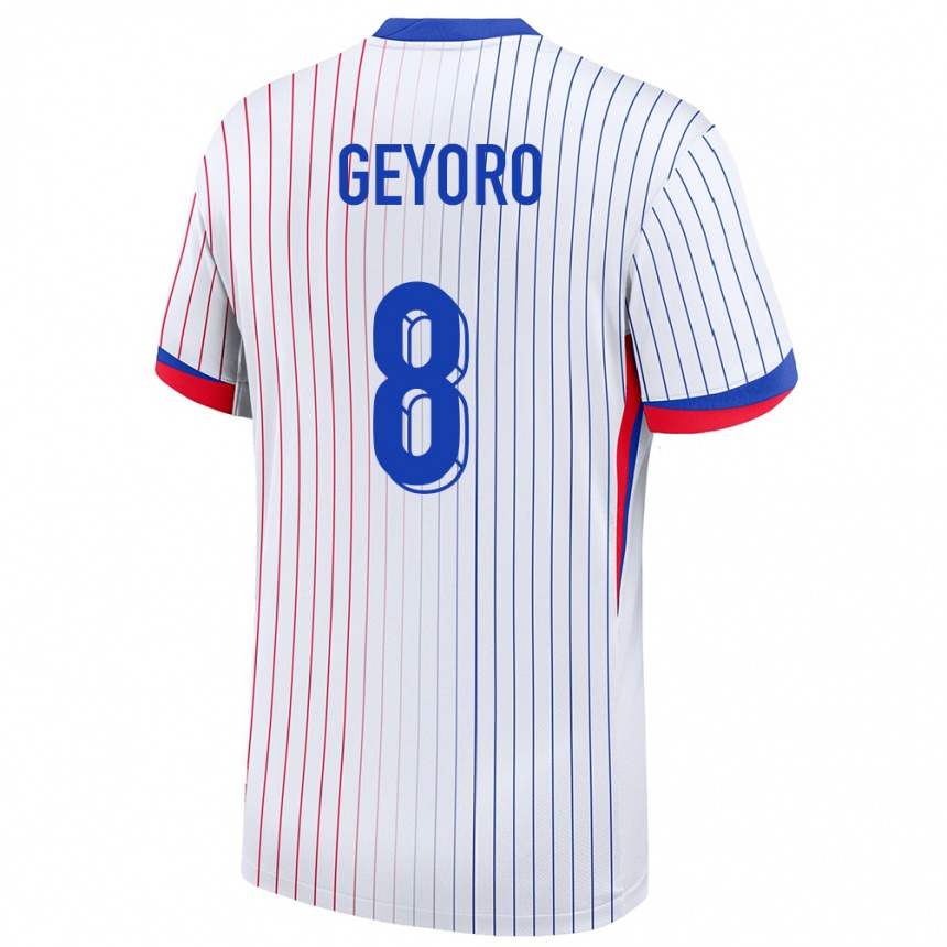 キッズフットボールフランスグレイス・ゲヨロ#8白アウェイシャツ24-26ジャージーユニフォーム