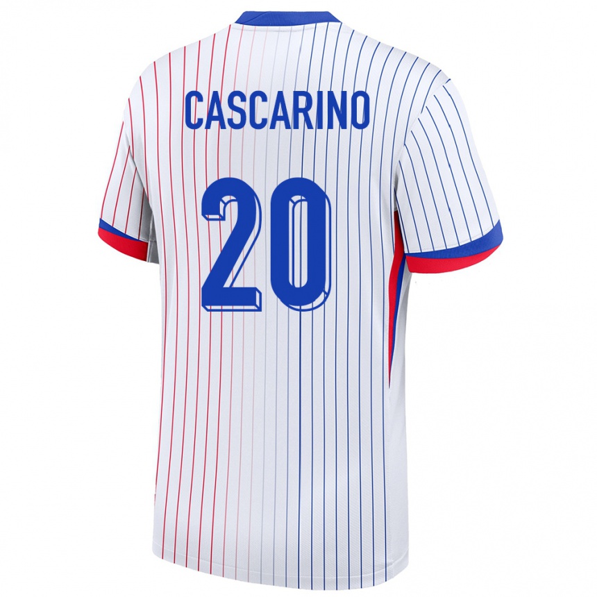 キッズフットボールフランスデルフィーヌ・カスカリーノ#20白アウェイシャツ24-26ジャージーユニフォーム