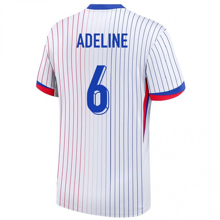 キッズフットボールフランスマルタン・アデリーヌ#6白アウェイシャツ24-26ジャージーユニフォーム