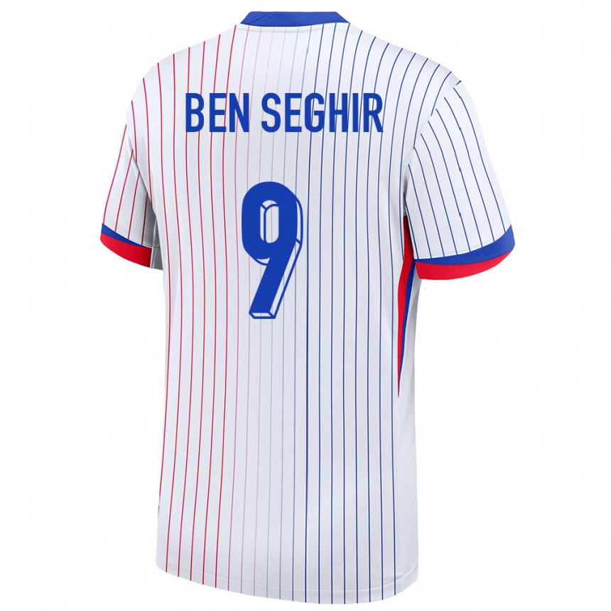 キッズフットボールフランスサリム・ベン・セギル#9白アウェイシャツ24-26ジャージーユニフォーム