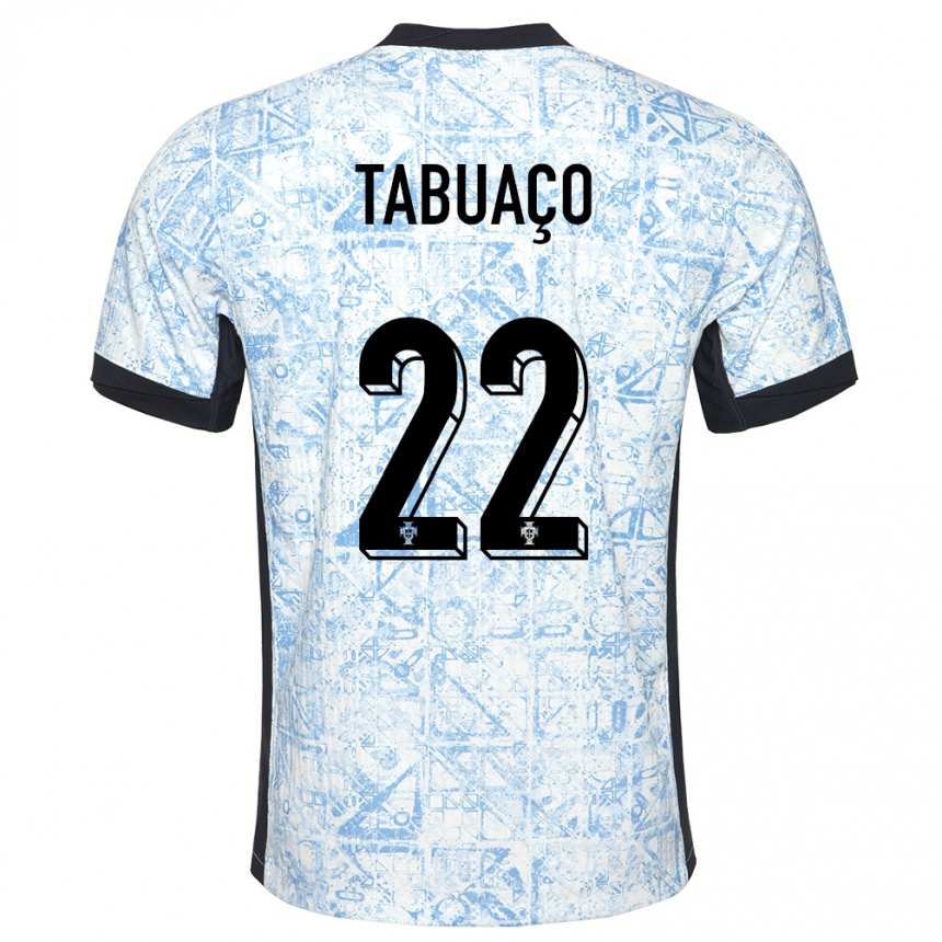 キッズフットボールポルトガルゴンサロ・タブアコ#22クリームブルーアウェイシャツ24-26ジャージーユニフォーム