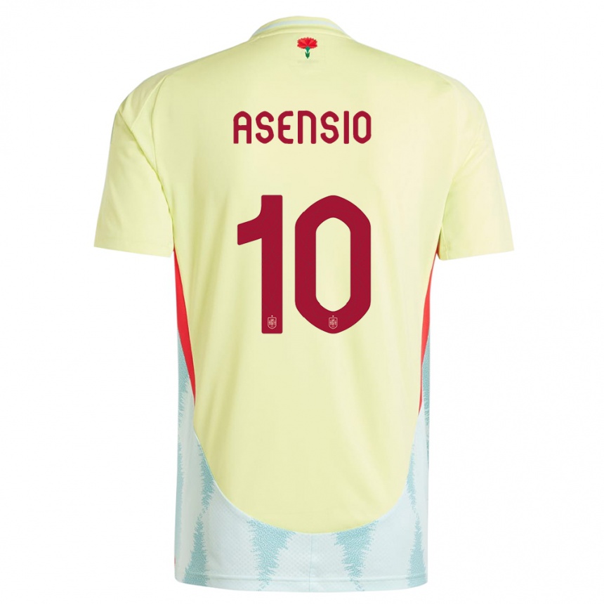 キッズフットボールスペインマルコ・アセンシオ#10黄アウェイシャツ24-26ジャージーユニフォーム