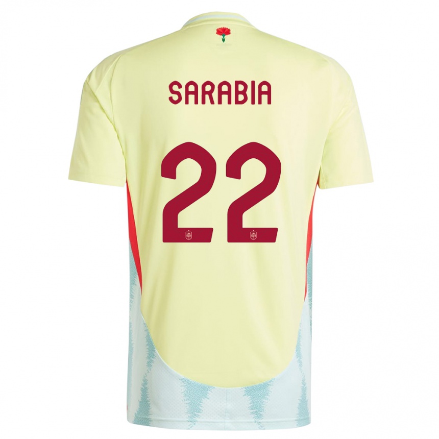 キッズフットボールスペインパブロ・サラビア#22黄アウェイシャツ24-26ジャージーユニフォーム