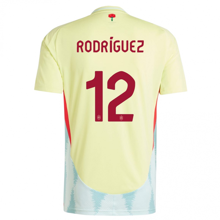 キッズフットボールスペインルシア・ロドリゲス#12黄アウェイシャツ24-26ジャージーユニフォーム