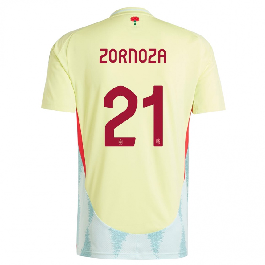キッズフットボールスペインクラウディア・ゾルノザ#21黄アウェイシャツ24-26ジャージーユニフォーム