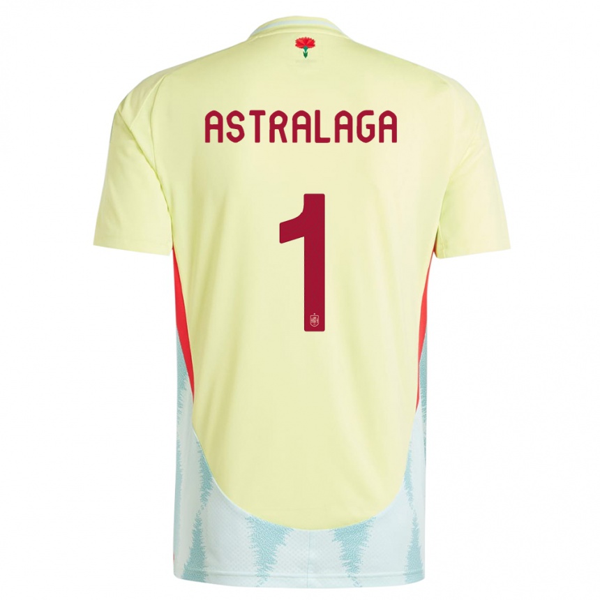 キッズフットボールスペインアンデル・アストララガ#1黄アウェイシャツ24-26ジャージーユニフォーム