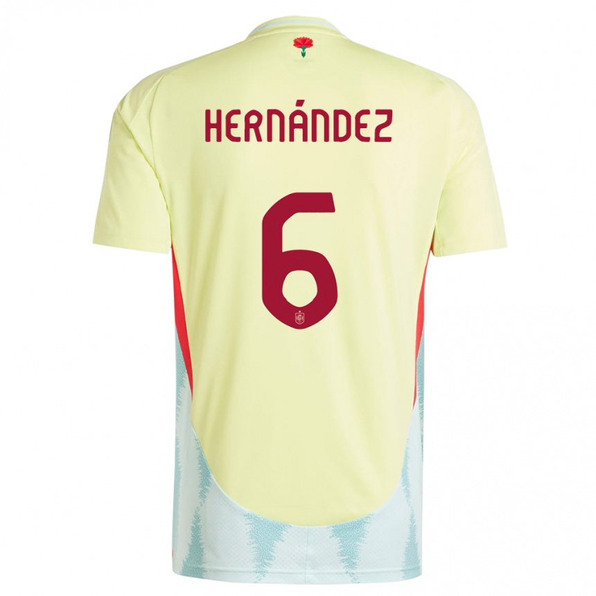 キッズフットボールスペインジェラルド・エルナンデス・ロメロ#6黄アウェイシャツ24-26ジャージーユニフォーム