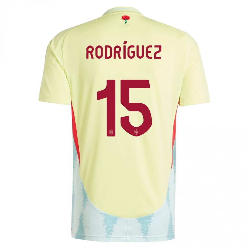 キッズフットボールスペインダニ・ロドリゲス#15黄アウェイシャツ24-26ジャージーユニフォーム