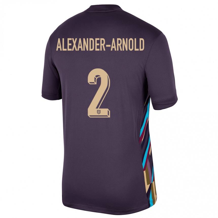 キッズフットボールイングランドトレント・アレクサンダー＝アーノルド #2ダークレーズンアウェイシャツ24-26ジャージーユニフォーム