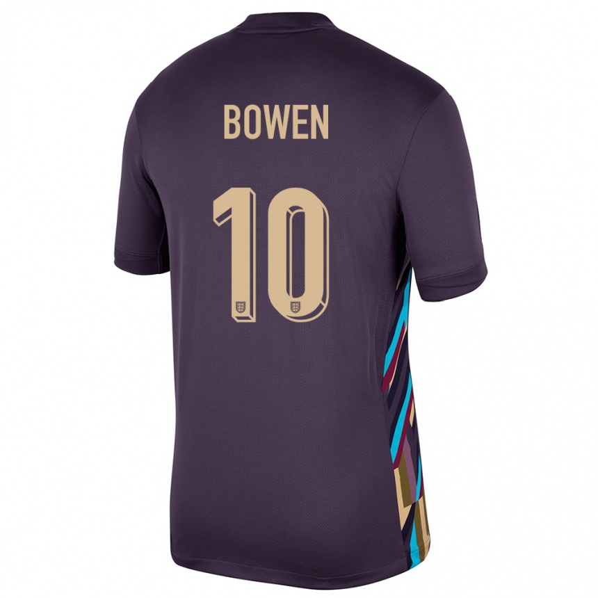 キッズフットボールイングランドジャロッド・ボーウェン#10ダークレーズンアウェイシャツ24-26ジャージーユニフォーム