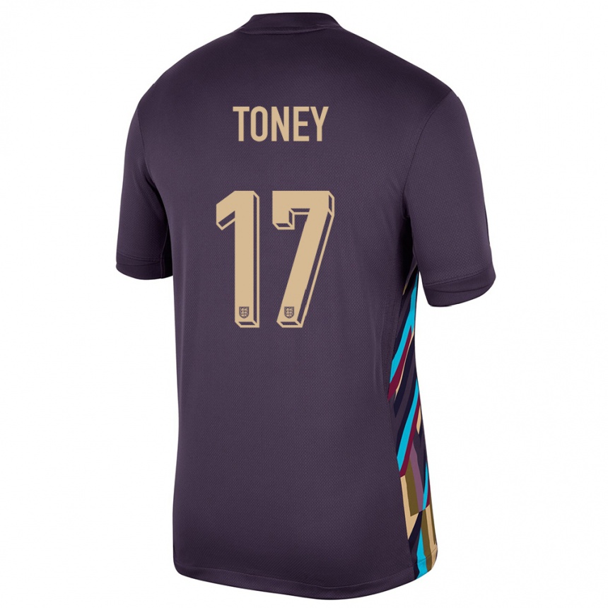 キッズフットボールイングランドイヴァン・トニー#17ダークレーズンアウェイシャツ24-26ジャージーユニフォーム