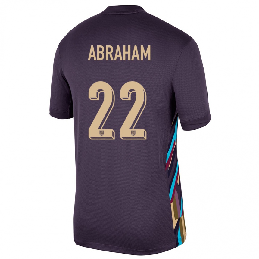 キッズフットボールイングランドタミー・アブラハム#22ダークレーズンアウェイシャツ24-26ジャージーユニフォーム