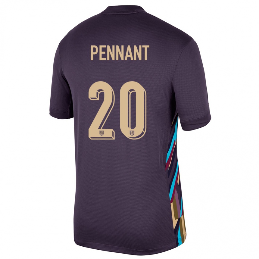 キッズフットボールイングランドキアン ペナント#20ダークレーズンアウェイシャツ24-26ジャージーユニフォーム