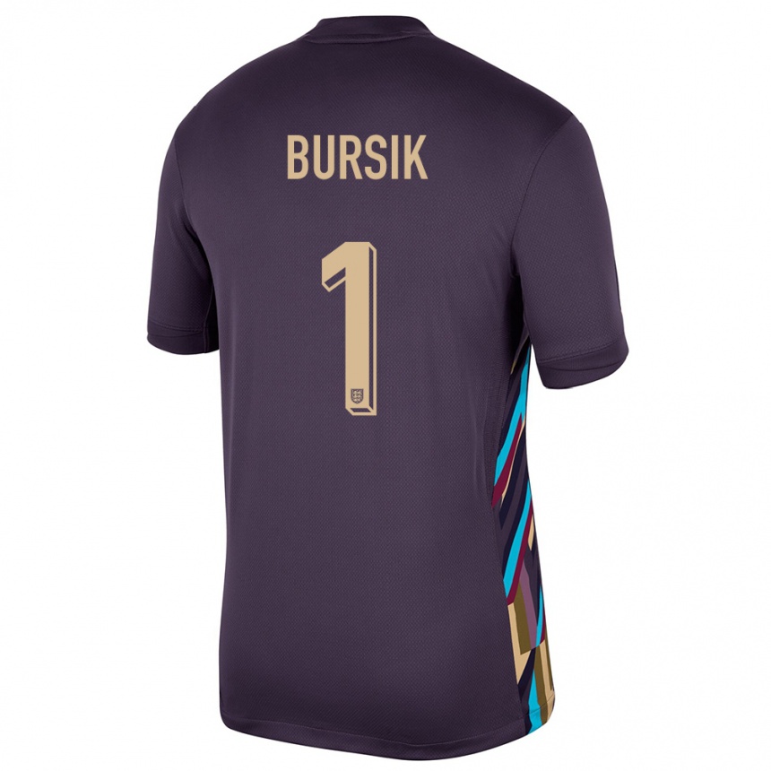 キッズフットボールイングランドジョセフ・バーシク#1ダークレーズンアウェイシャツ24-26ジャージーユニフォーム