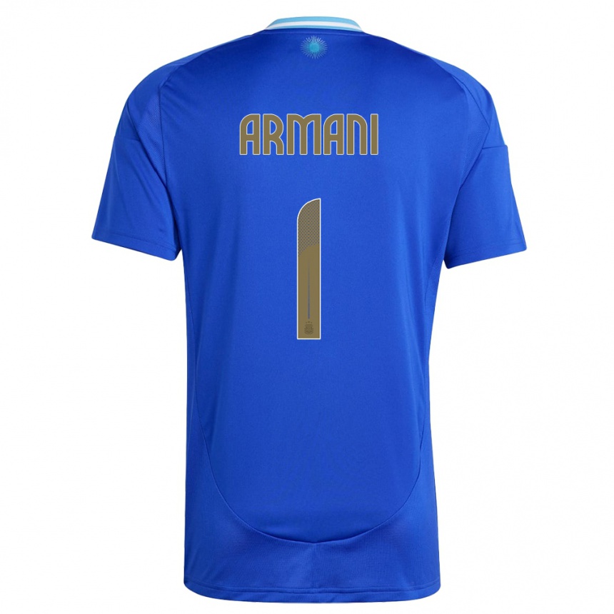 キッズフットボールアルゼンチンフランコ・アルマーニ#1青アウェイシャツ24-26ジャージーユニフォーム