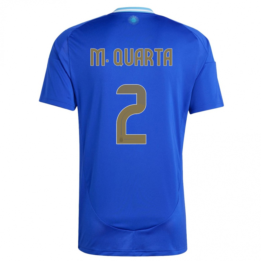キッズフットボールアルゼンチンルーカス・マルティネス・クアルタ#2青アウェイシャツ24-26ジャージーユニフォーム