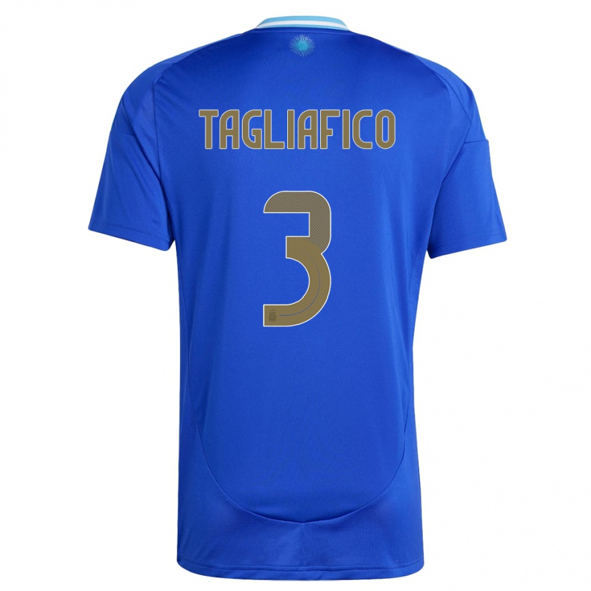 キッズフットボールアルゼンチンニコラス・タグリアフィコ#3青アウェイシャツ24-26ジャージーユニフォーム